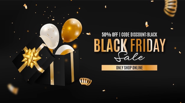 Realistic black friday sale background