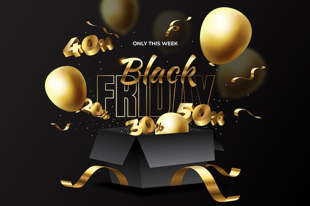 Realistic black friday sale background