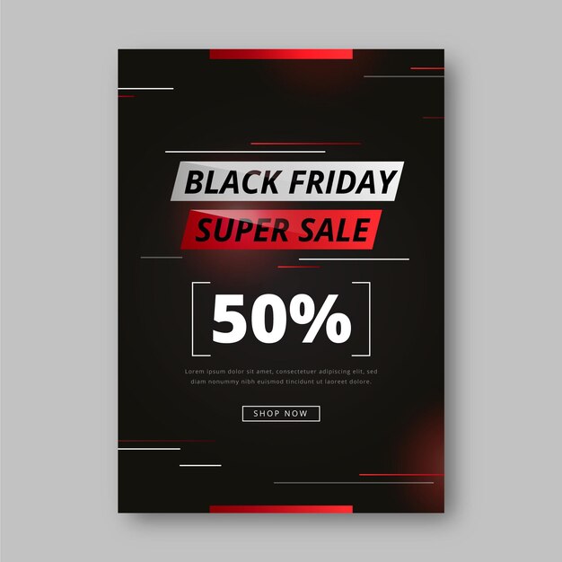 Realistic black friday vertical poster template