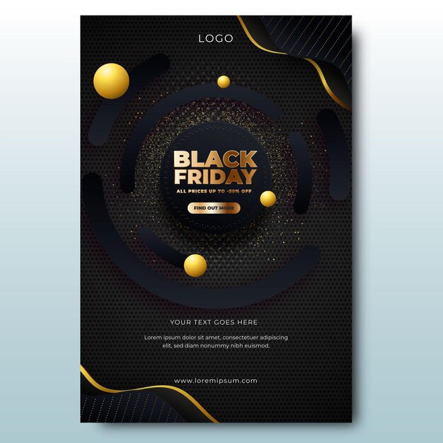 Realistic black friday vertical poster template