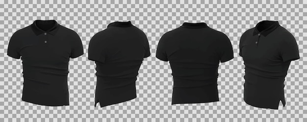 Free Vector realistic black male polo shirt collection