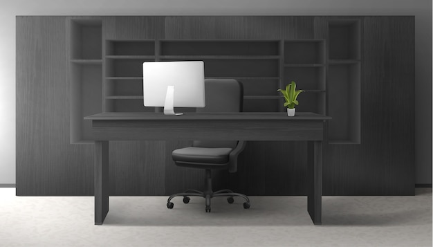 Realistic black office