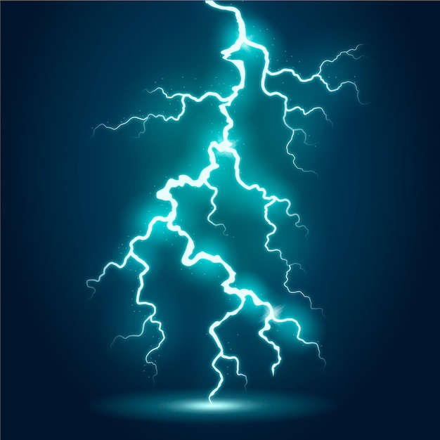 Realistic blue lightning effect