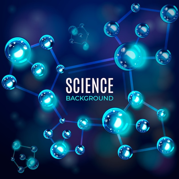 Realistic blue network of atoms background