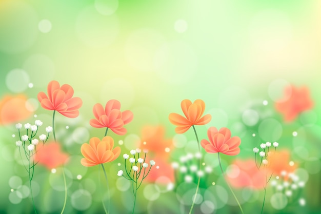 Realistic blurred spring background