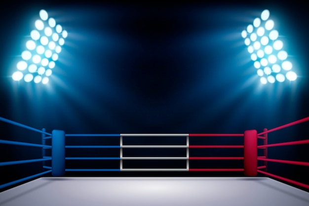 Realistic boxing ring background