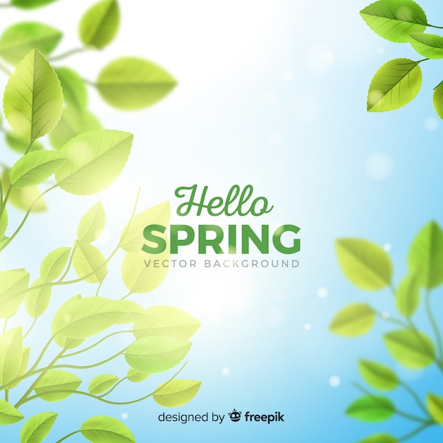 Realistic branches spring background