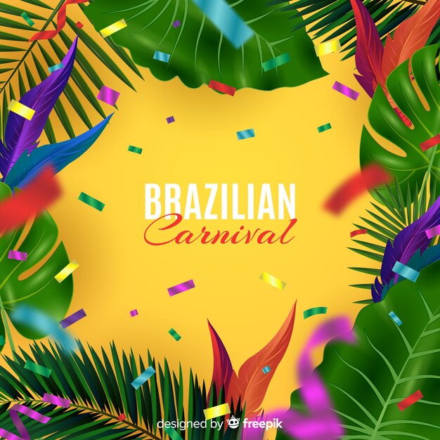 Realistic brazilian carnival background