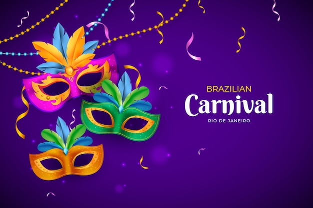 Realistic brazilian carnival background