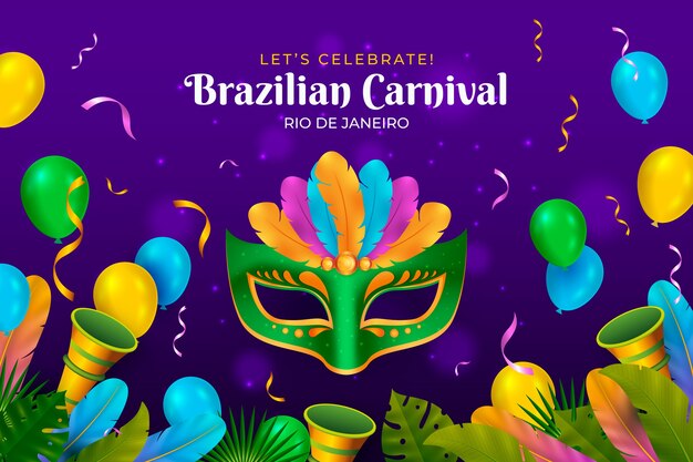 Realistic brazilian carnival background