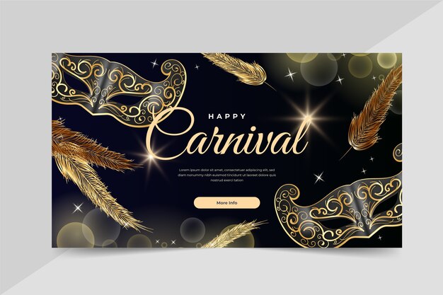 Realistic brazilian carnival horizontal banner