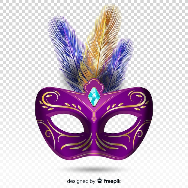 Realistic brazilian carnival mask