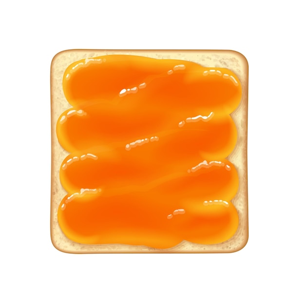 Free Vector realistic breakfast wheat toast with honey on white background vector illustration