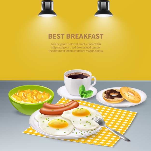 Free Vector realistic breakfast 