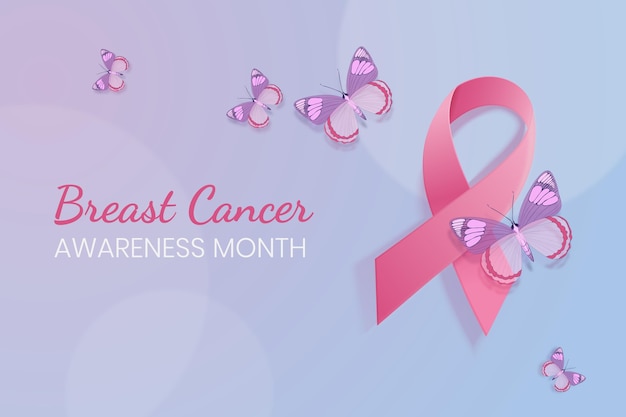 Free vector realistic breast cancer awareness month background