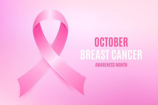 Realistic breast cancer awareness month background