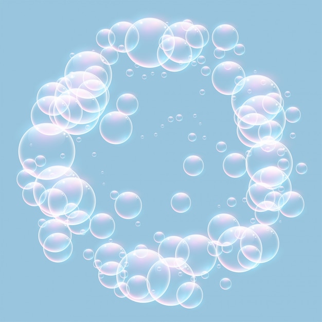 Realistic bubbles frame with text space