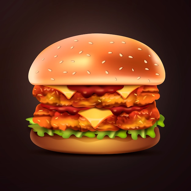 Free Vector realistic burger illustration