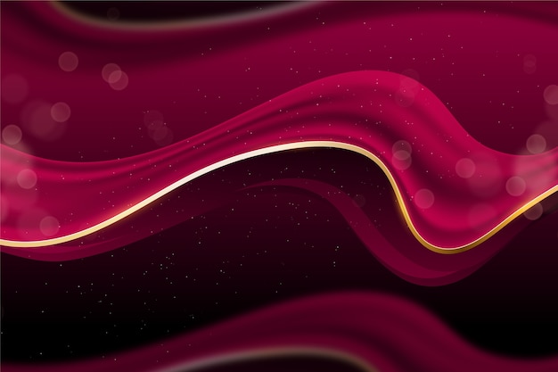 Realistic burgundy and gold background