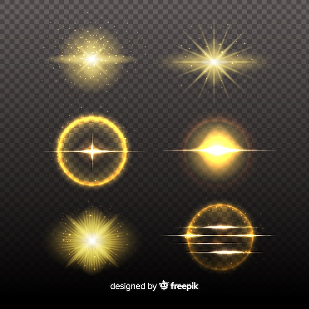 Free Vector realistic burst of light collectio