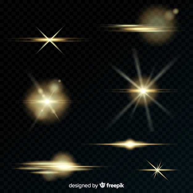 Free vector realistic burst of light collection