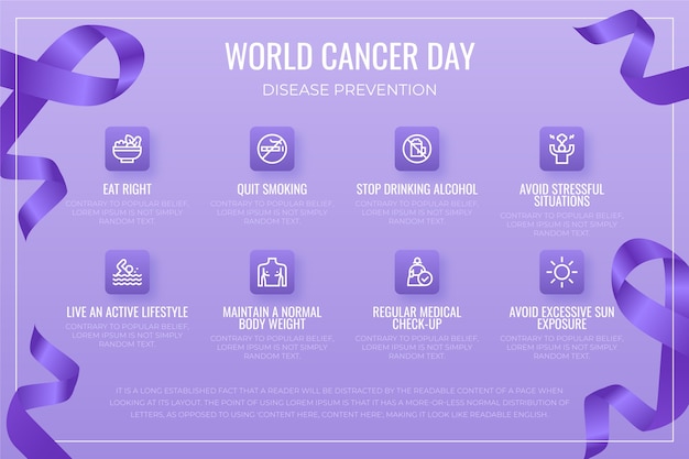 Free Vector realistic cancer infographic template