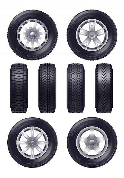 Realistic Car Wheels Set