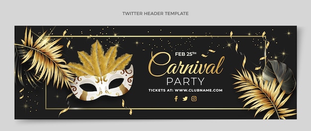 Realistic carnival twitter header