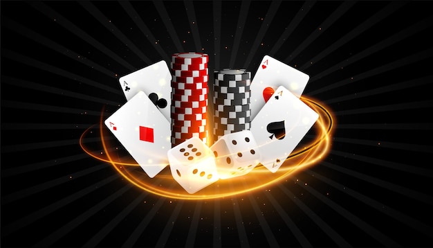 Free Vector realistic casino gambling dark banner play and win jackpot