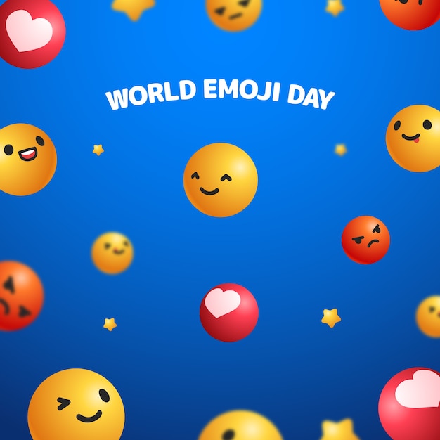 Free Vector realistic celebration world emoji day background