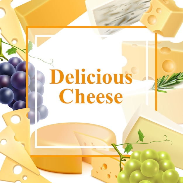 Free Vector realistic cheese frame