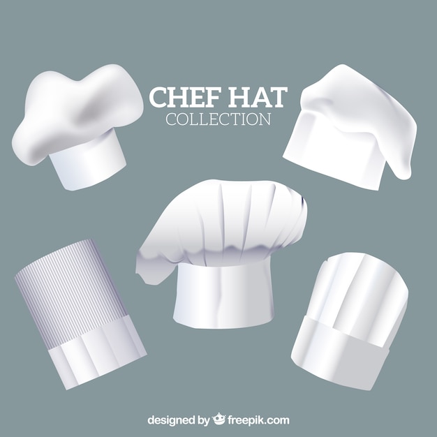 Realistic chef hat collection