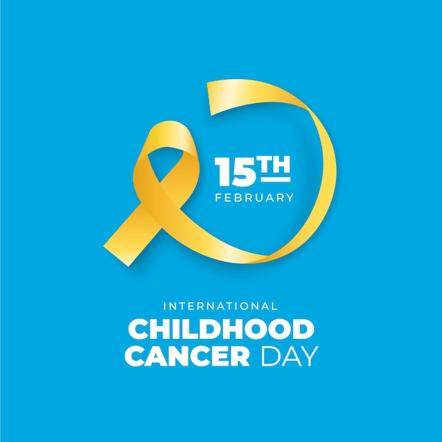 Realistic childhood cancer day illustration with ribbon