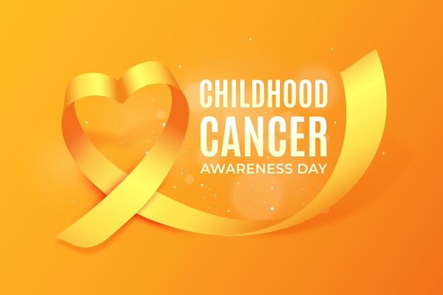 Realistic childhood cancer day illustration