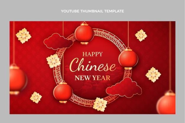 Realistic chinese new year youtube thumbnail