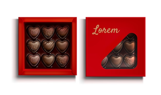 Free Vector realistic chocolate candies boxes