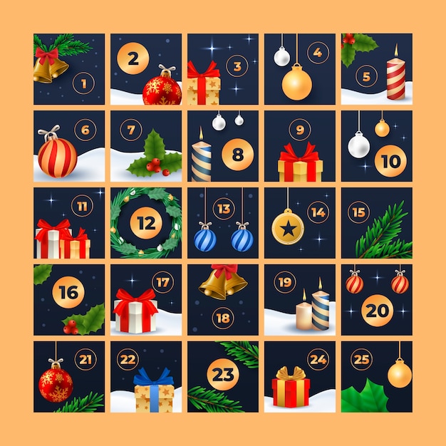 Realistic christmas advent calendar