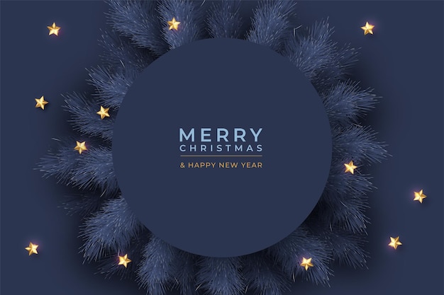 Free vector realistic christmas background with beautiful ornaments