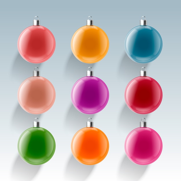 Free vector realistic christmas balls set