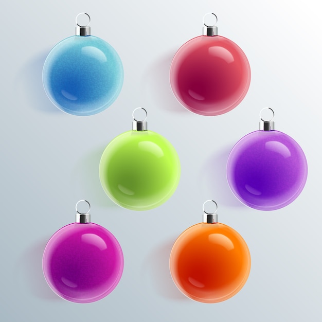 Free vector realistic christmas balls set