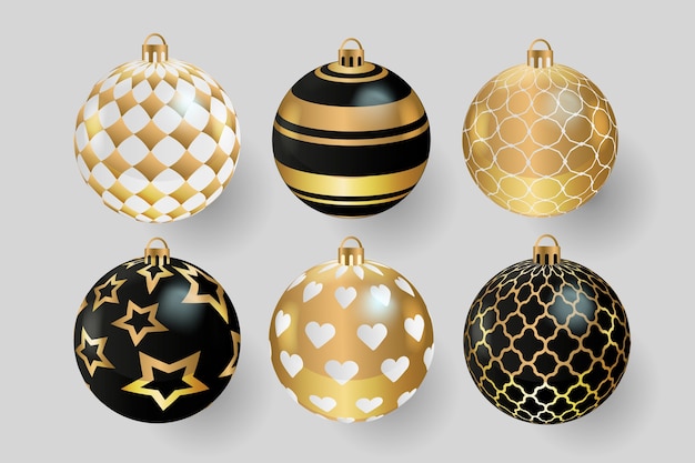 Free Vector realistic christmas balls set