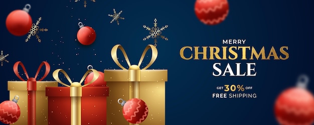 Free Vector realistic christmas banners template