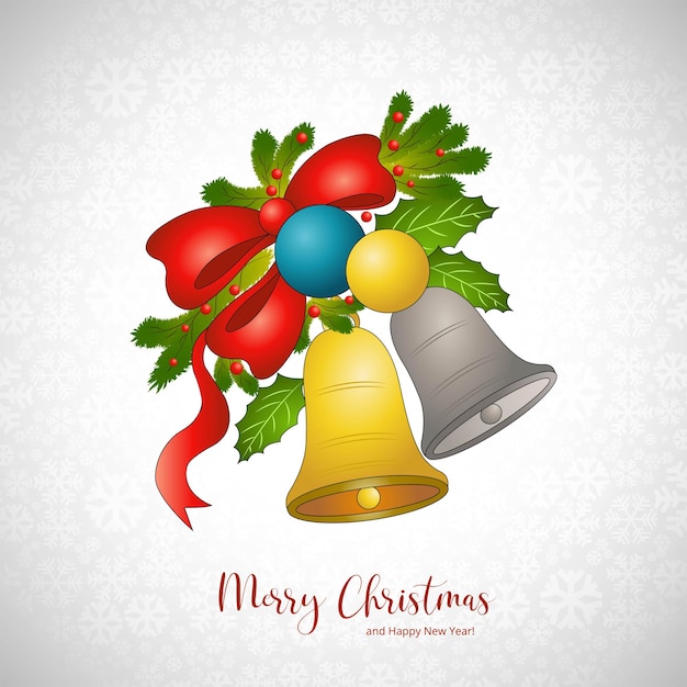 Free Vector realistic christmas bell decoration holiday card background