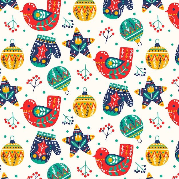 Realistic christmas celebration pattern design