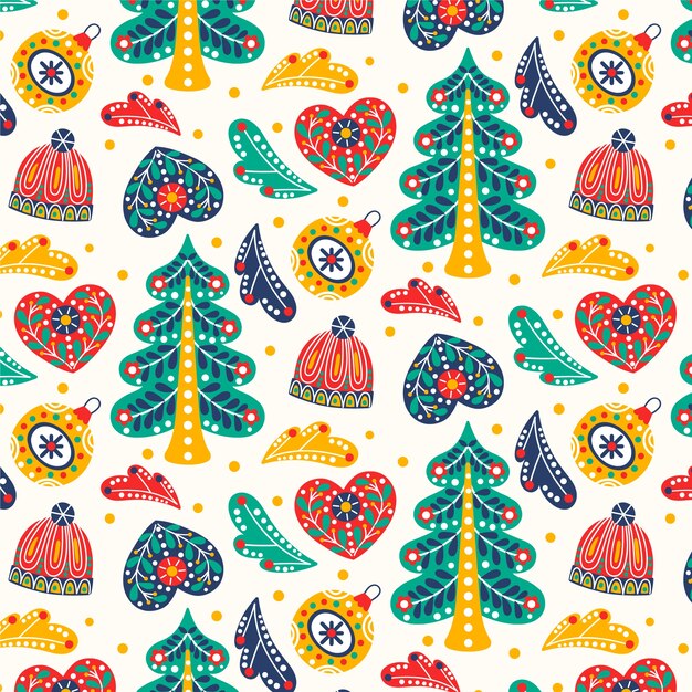 Realistic christmas celebration pattern design