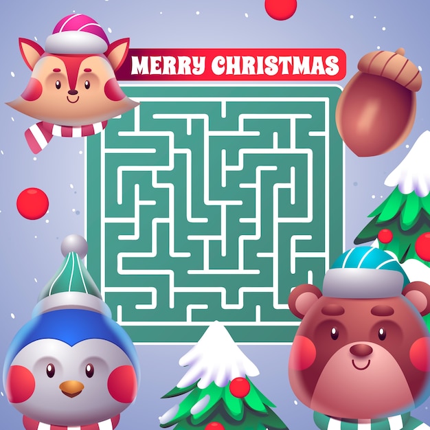 Free Vector realistic christmas game illustration