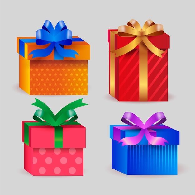 Free Vector realistic christmas gift collection