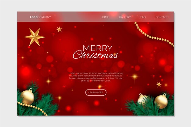 Realistic christmas landing page