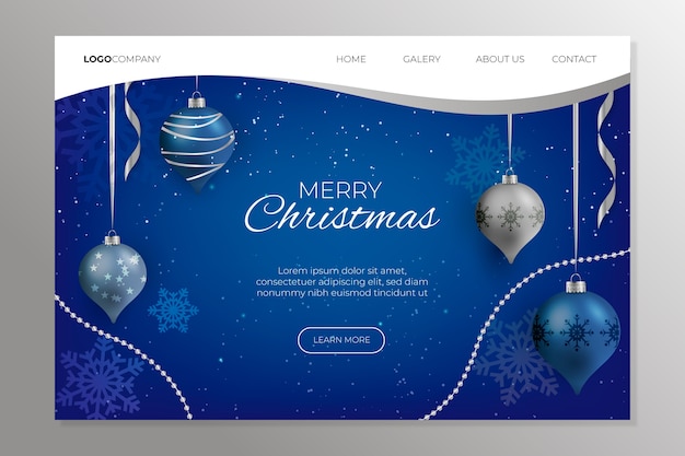 Realistic christmas landing page