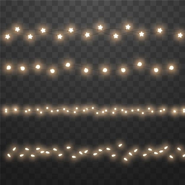 Free Vector realistic christmas lights collection